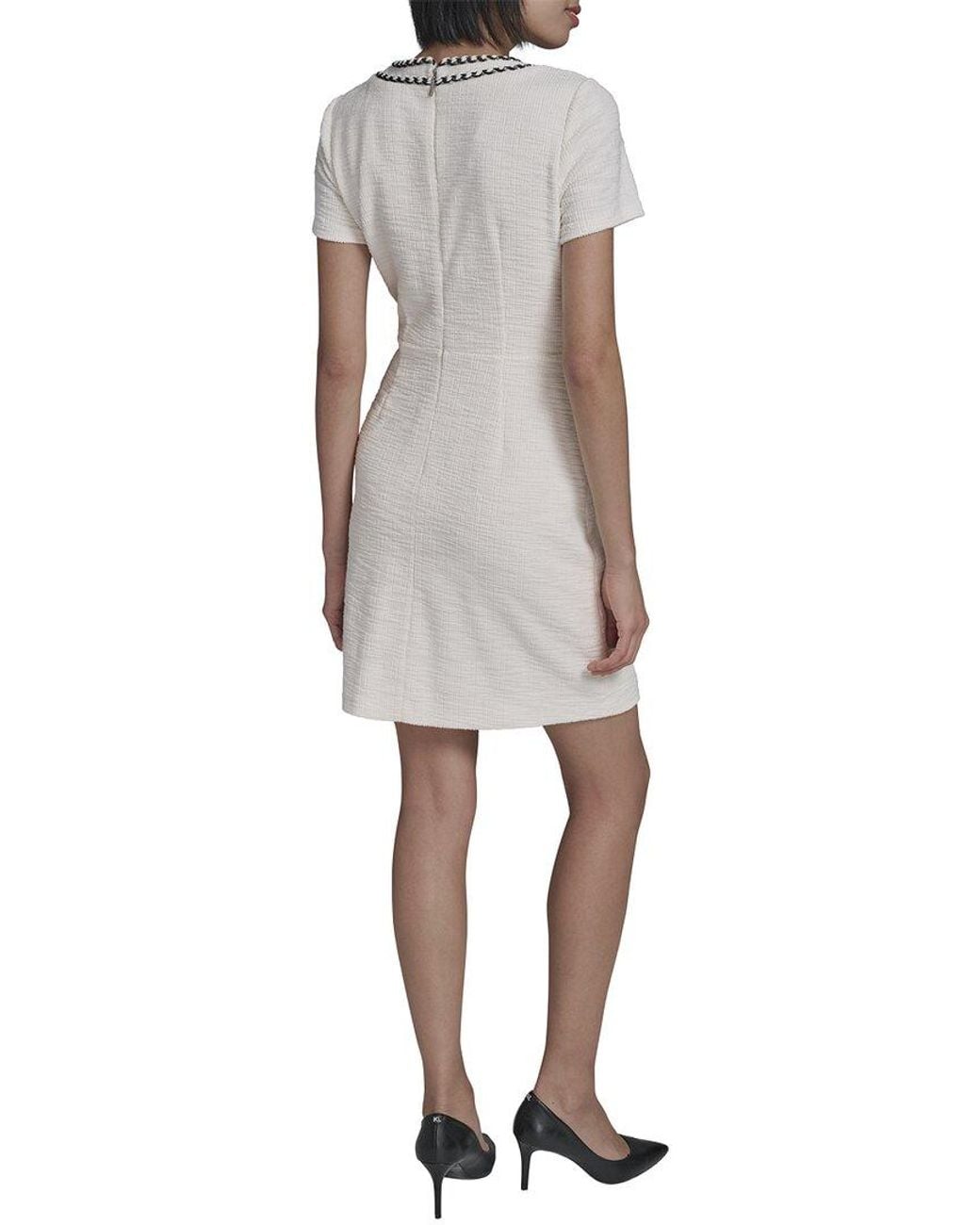 Karl Lagerfeld Gray Tweed Boyfriend Dress