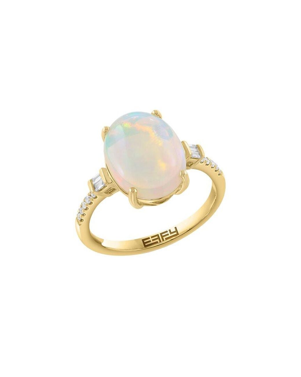 Effy Fine Jewelry White 14K 2.50 Ct. Tw. Diamond & Opal Ring