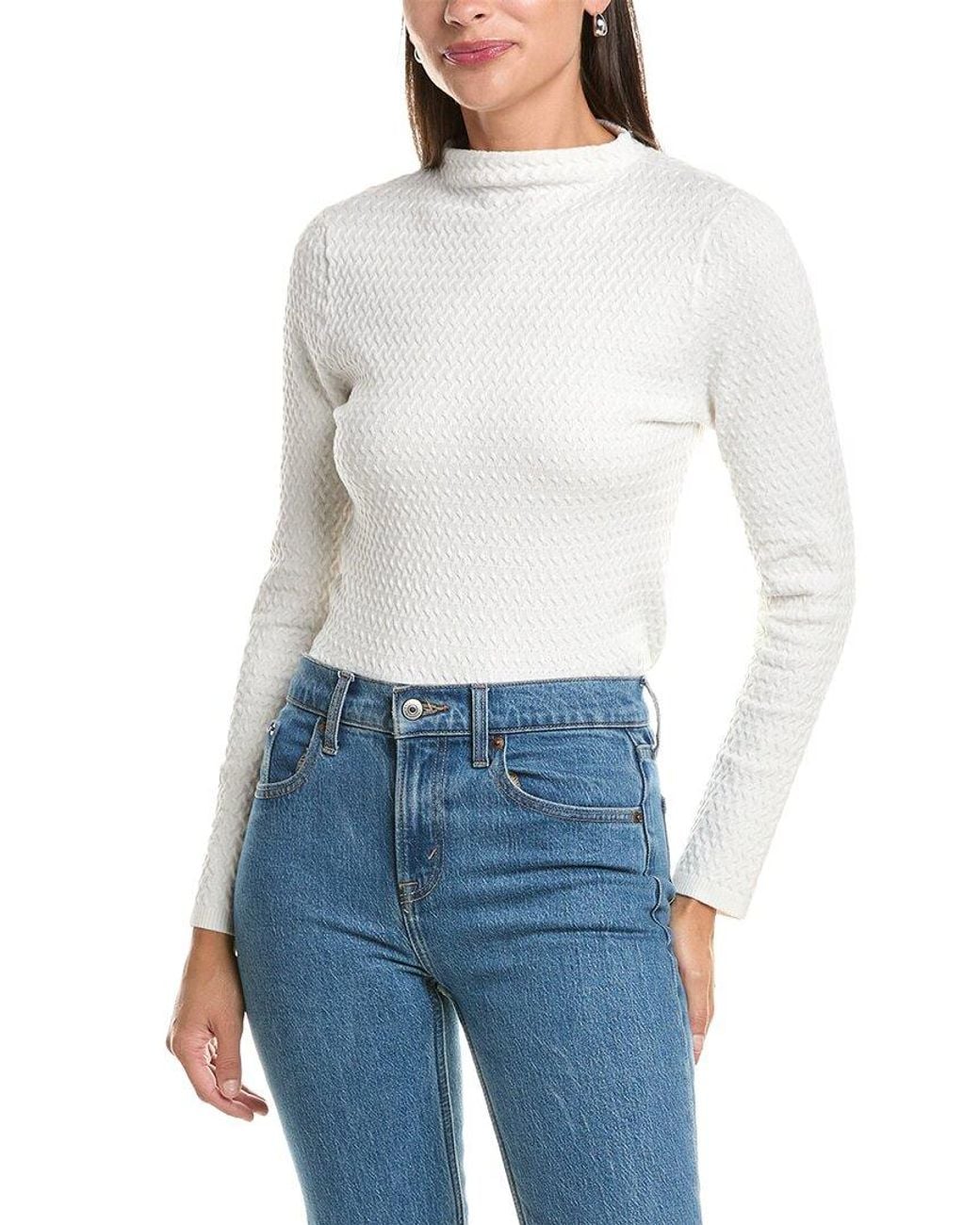 Rag & Bone White Sam Turtleneck Top