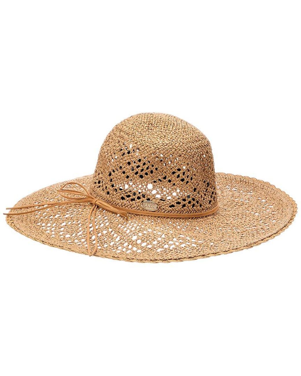 Surell Natural Accessories Woven Straw Sun Hat