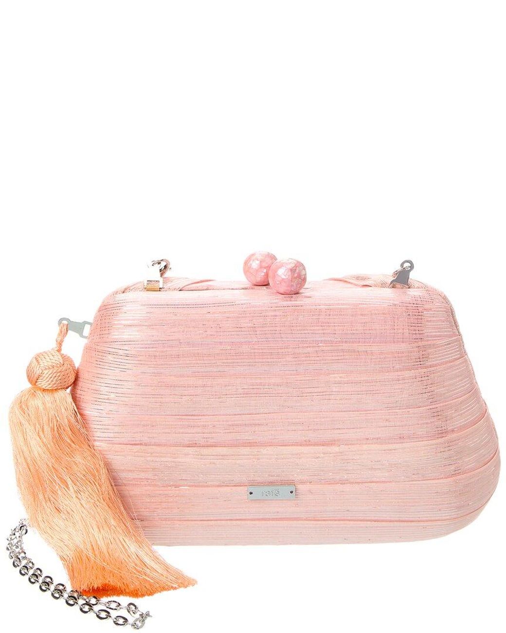 Rafe New York Pink Rosie Straw Clutch