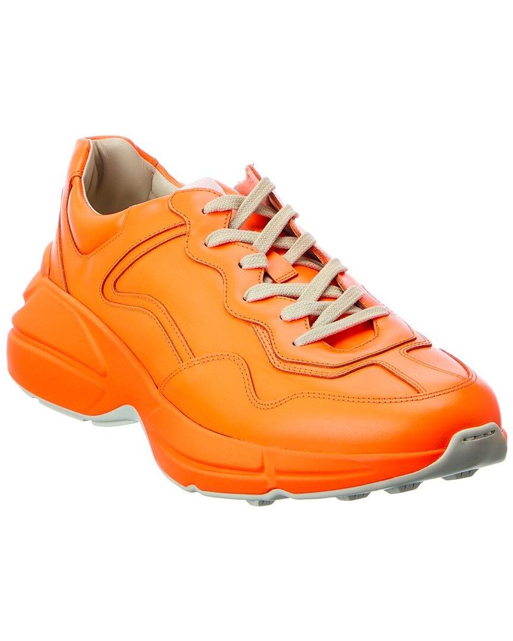 Gucci Rhyton Leather Sneaker in Orange for Men | Lyst