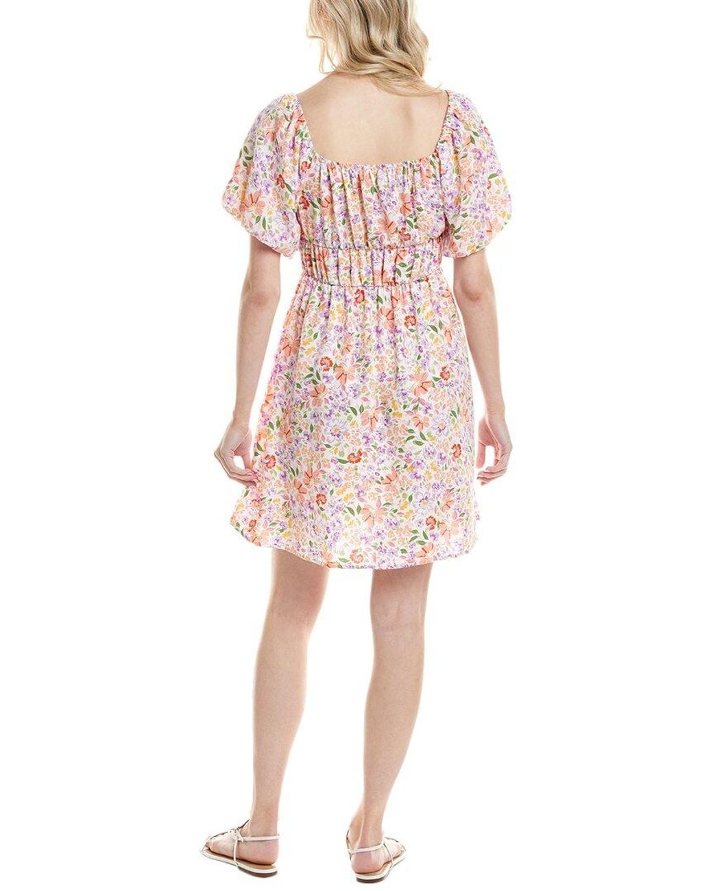 Marion Pink Puff Sleeve Mini Dress