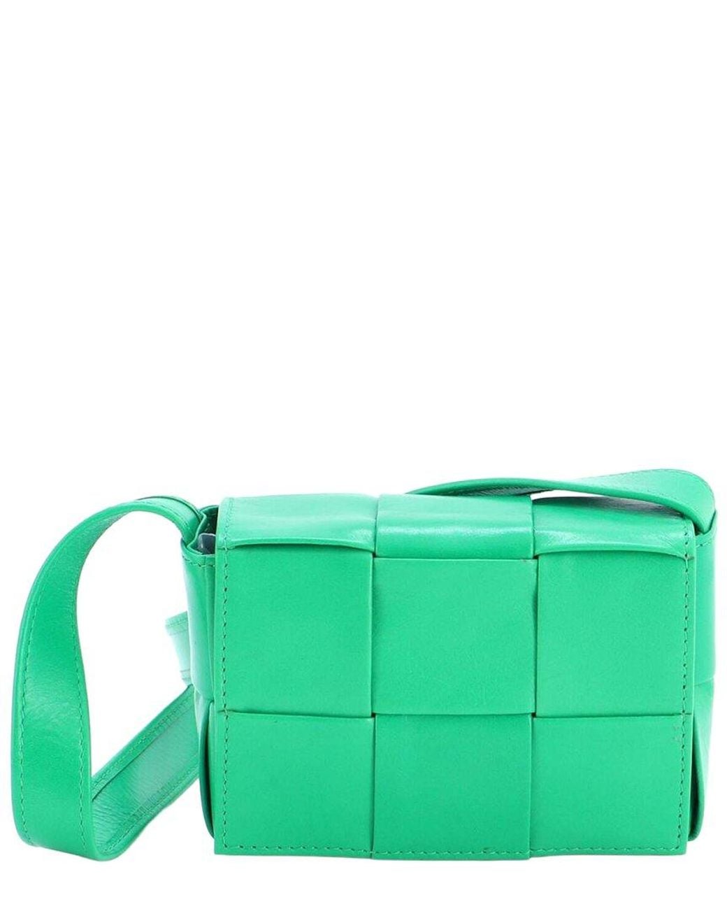 Bottega Veneta Green Cassette Crossbody Bag Maxi Intrecciato Candy (authentic Pre- Loved)