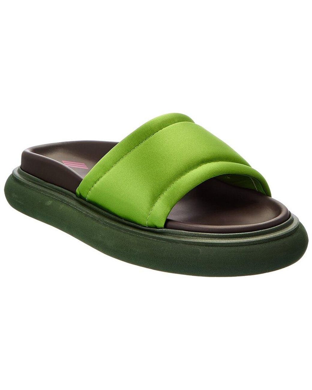The Attico Green Padded Satin Platform Sandal