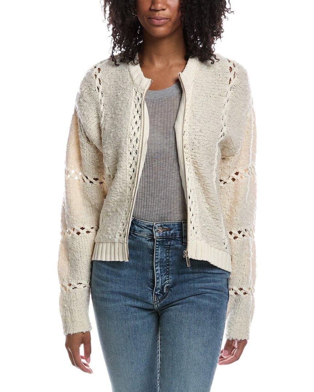 Z Supply Gray Sundance Wool-blend Sweater Jacket