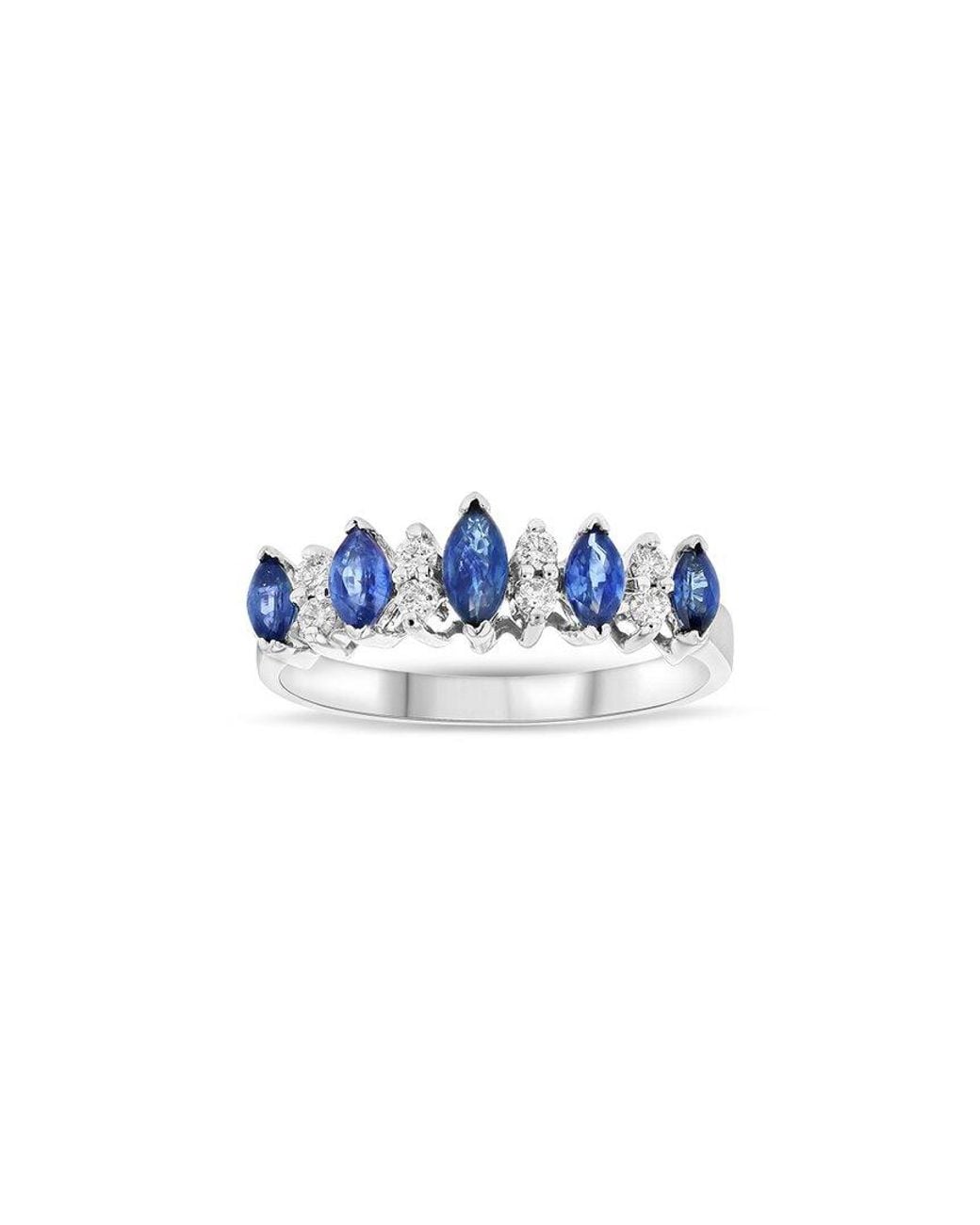 LEVARON Blue 14K 0.55 Ct. Tw. Diamond & Sapphire Ring