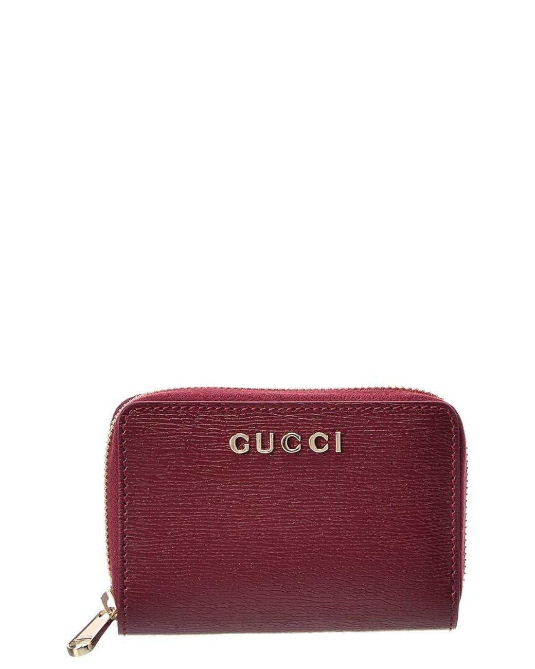 Gucci Purple Gg Leather Zip Around Wallet