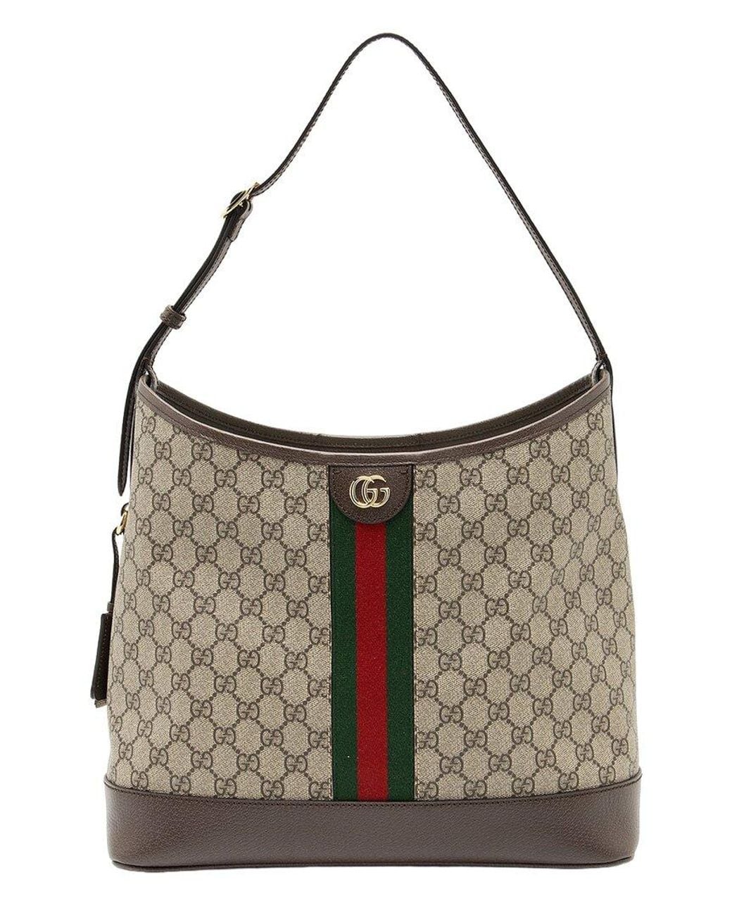 Gucci Brown Beige GG Supreme Canvas Ophidia Large Open Shoulder Bag (authentic Pre- Loved)