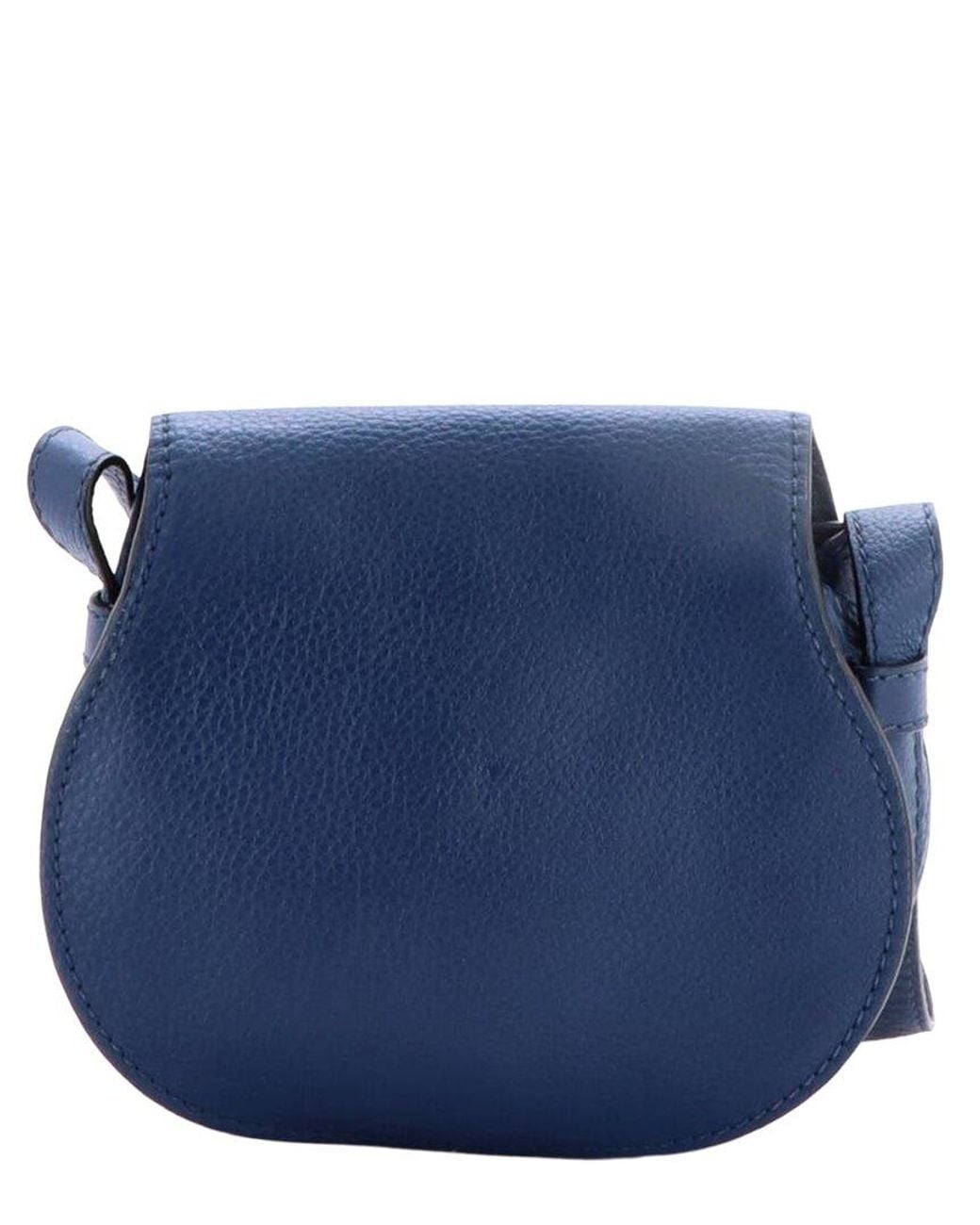 Chloé Blue Leather Marcie Crossbody Small (Authentic Pre-Loved)