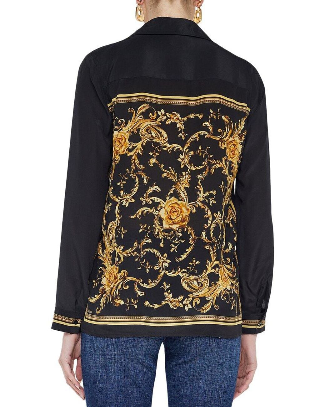 L'Agence Blue Gio Silk Blouse
