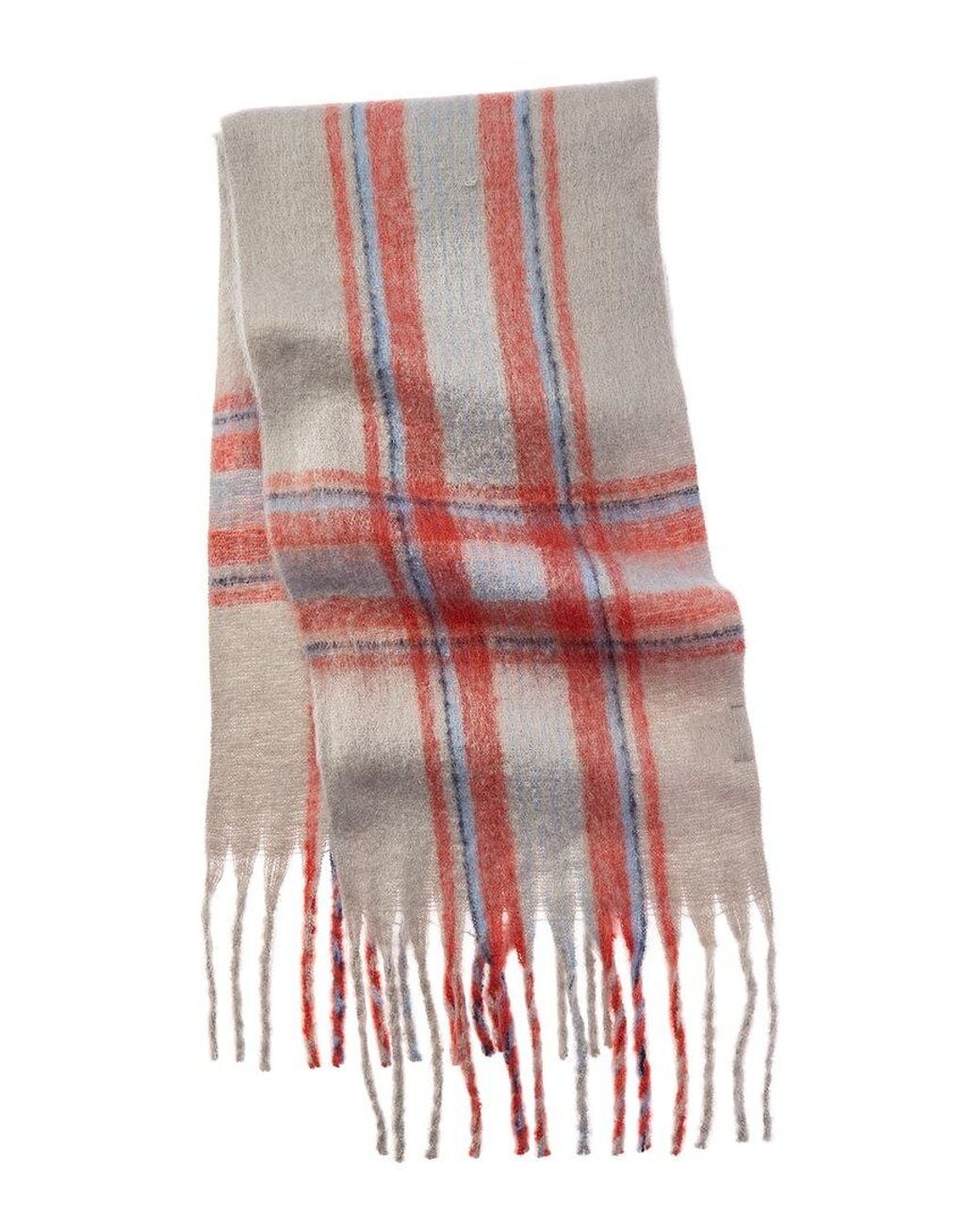 La Fiorentina Red Plush Fringe Scarf