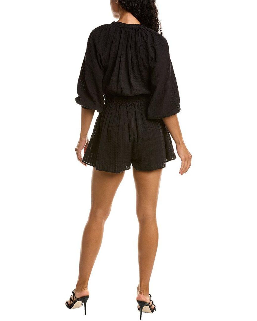 Tanya Taylor Black Vanna Romper