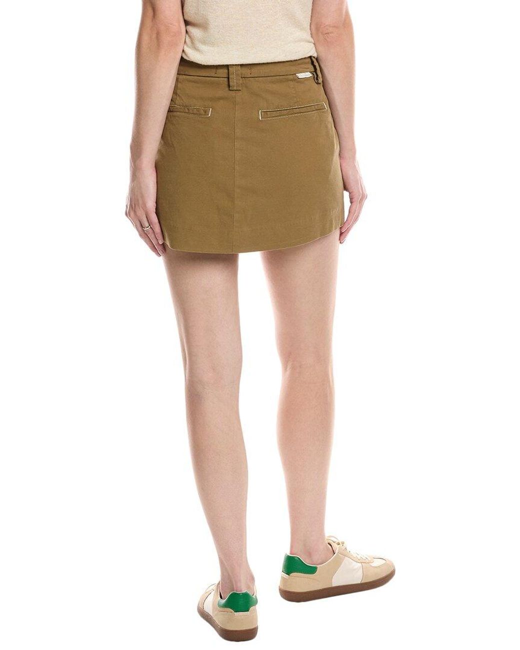 7 For All Mankind Green Milly Chino Skirt