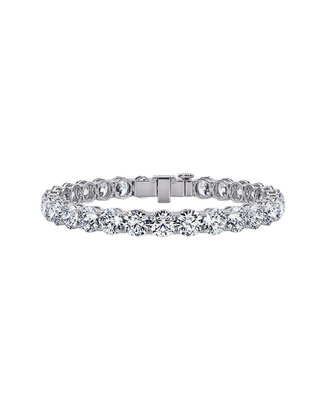 Lab Grown Diamonds White 14K 29.50 Ct. Tw. Lab-Grown Diamond Tennis Bracelet