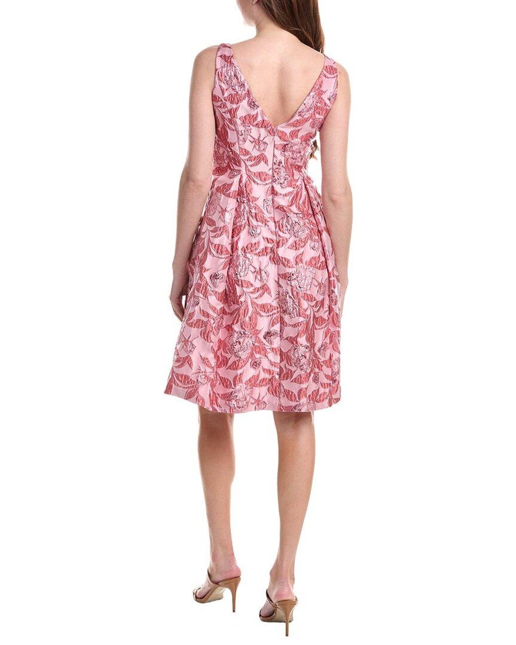 Adrianna Papell Red Floral Jacquard Mini Dress