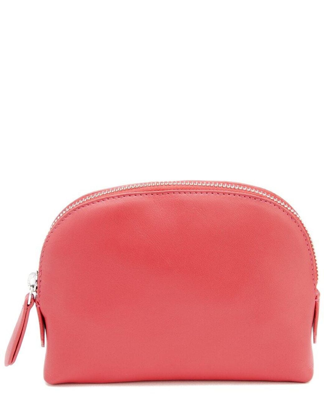 ROYCE New York Pink Compact Leather Cosmetic Bag