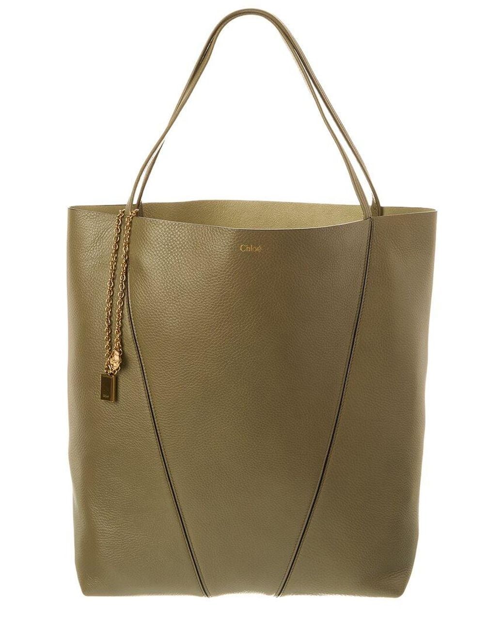 Chloé Green Leather Large Tote