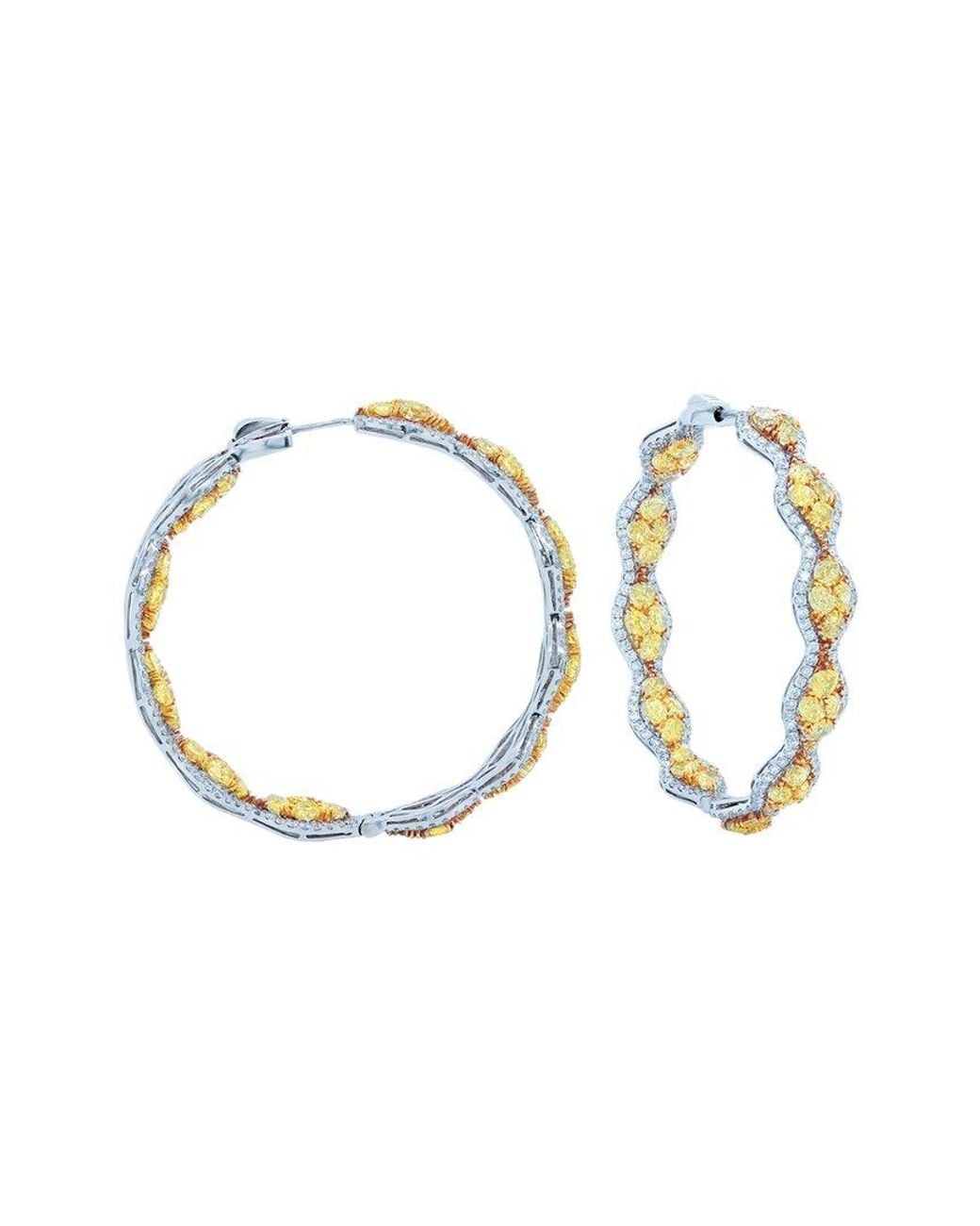 Diana M Metallic Fine Jewelry 18k 13.00 Ct. Tw. Diamond Earrings