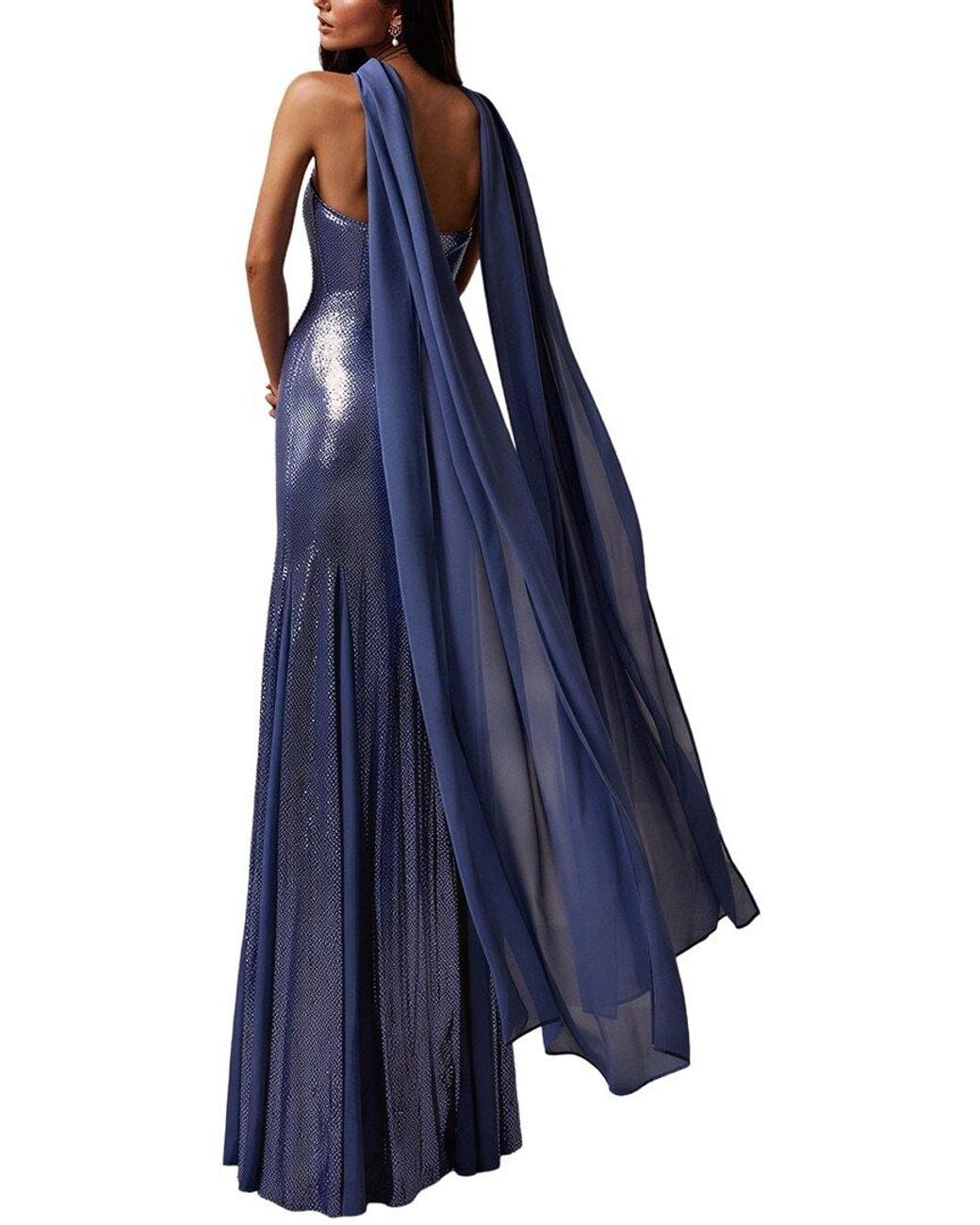 Alma King Blue Solid Maxi Dress