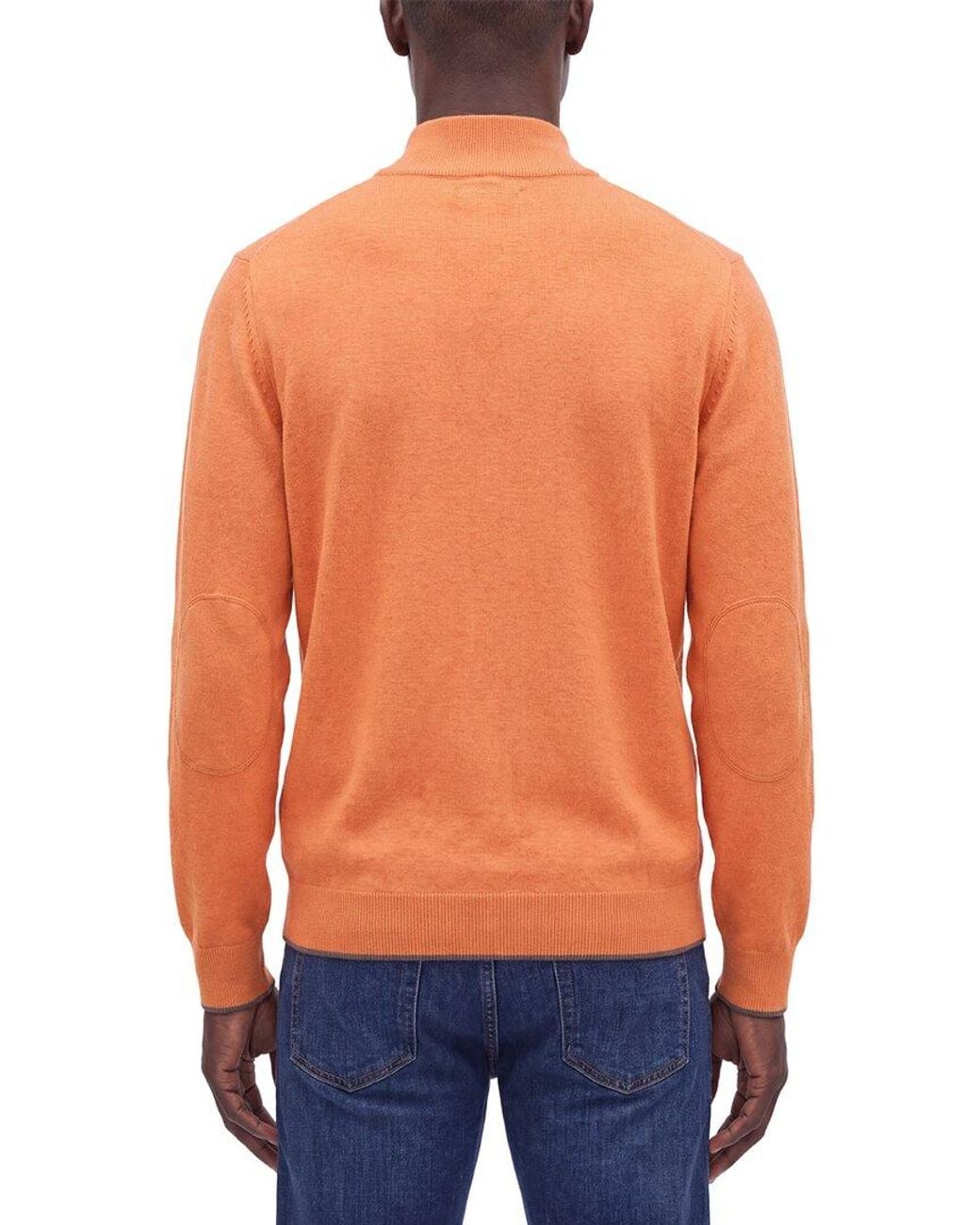 N.Peal Cashmere Orange Carnaby Cashmere 1/2-Zip Sweater for men