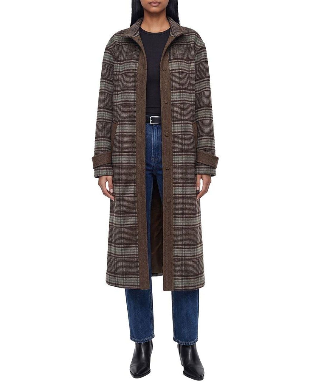 Avec Les Filles Multicolor Wool-Blend Cape Coat
