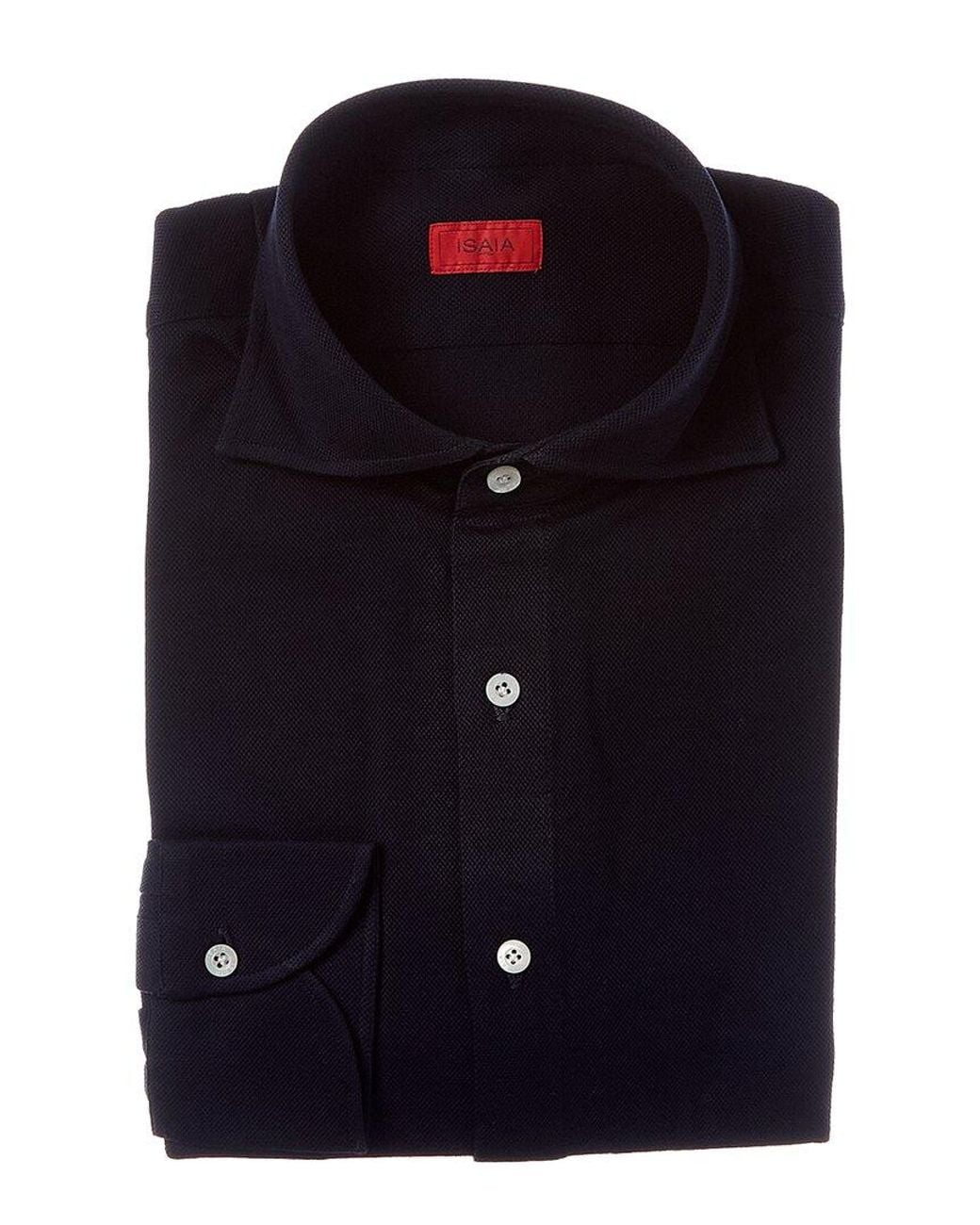 Isaia Blue Jersey Sport Shirt for men