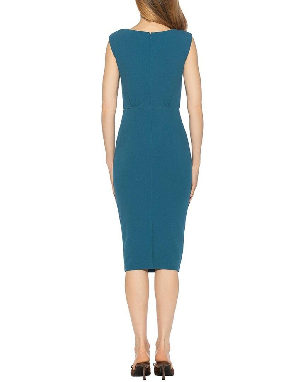 Alexia Admor Blue Noor Boatneck Blouson Midi Dress