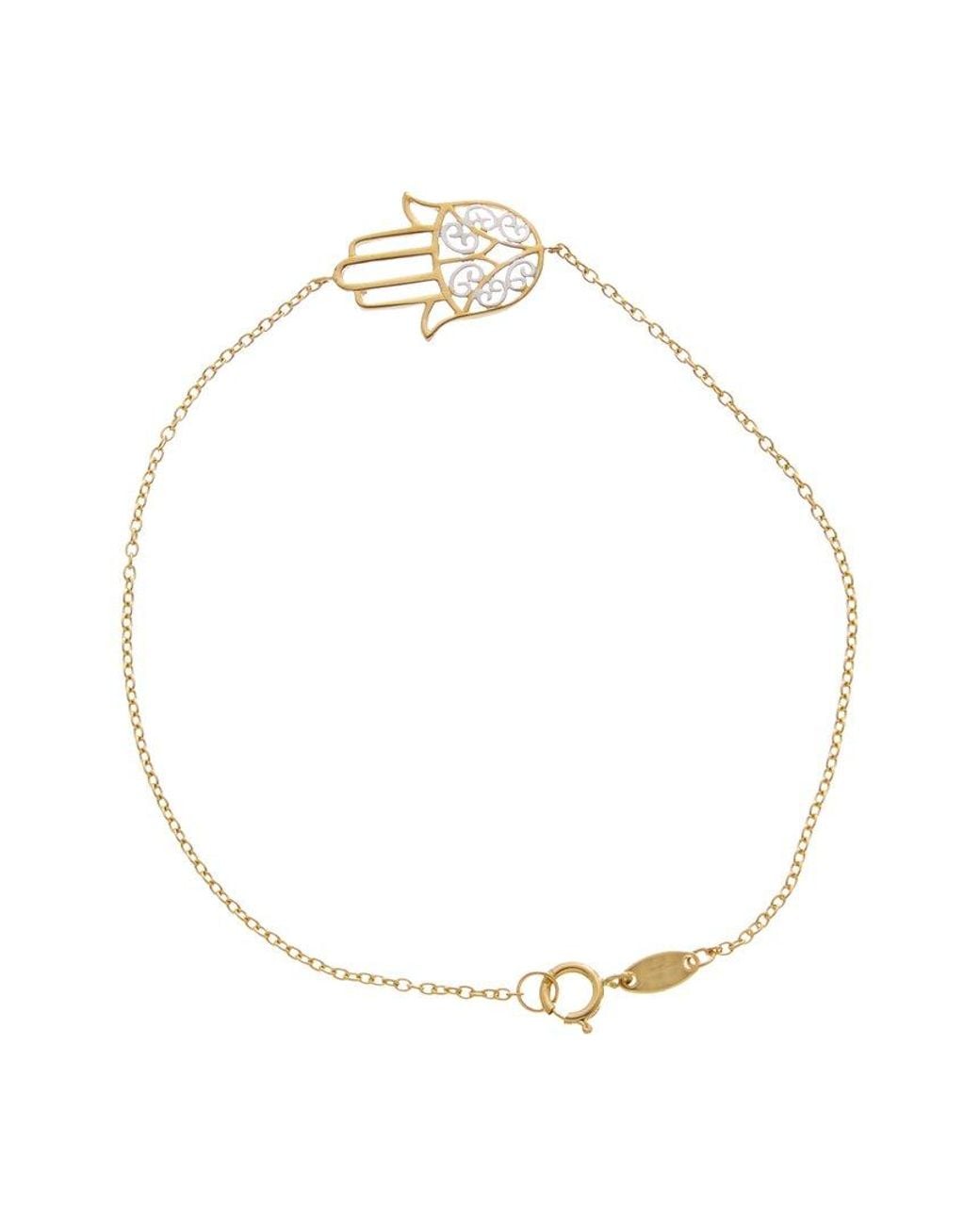Italian Gold Metallic 10K Filigree Hamsa Bracelet