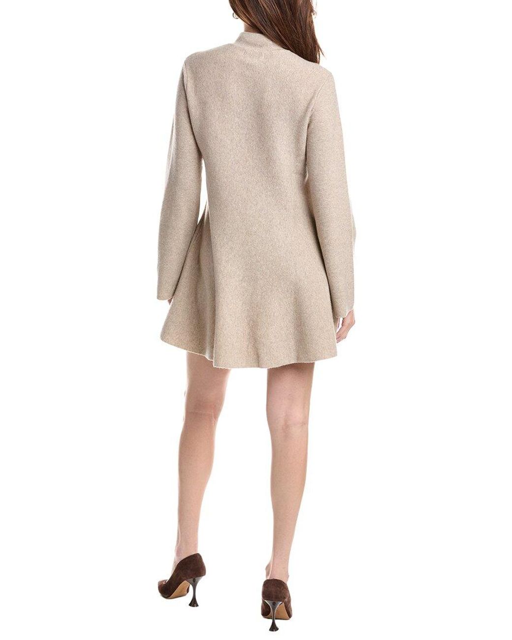 NAADAM Natural Wool & Cashmere-Blend Mini Turtleneck Dress