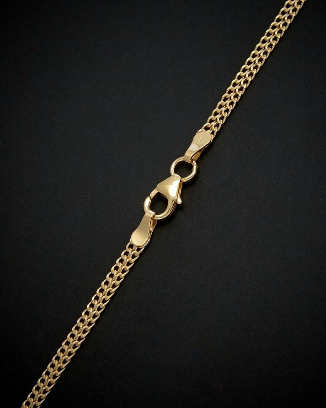 Italian Gold Black 14k Braided Curb Link Necklace