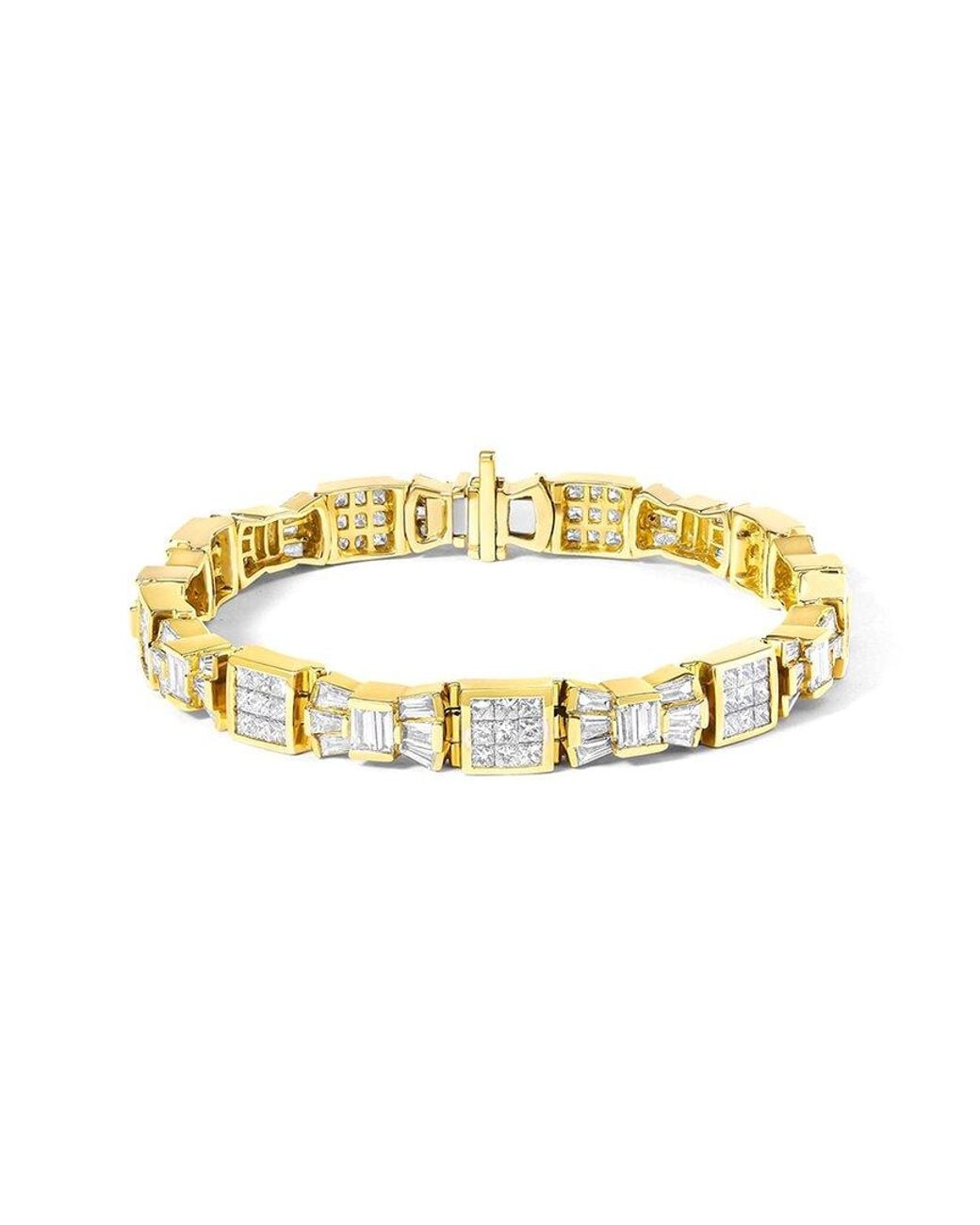 Haus of Brilliance Metallic 14K 9.01 Ct. Tw. Diamond Link Bracelet