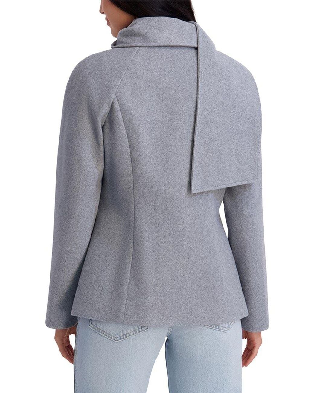 Kensie Gray Scarf Neck Coat
