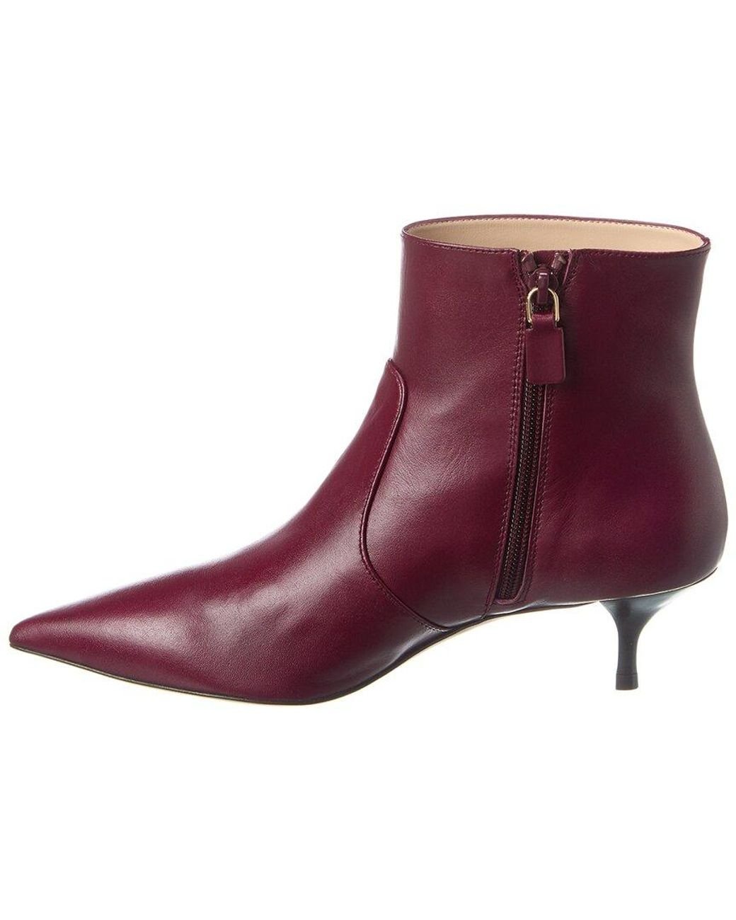Stuart Weitzman Mara 50 Zip Leather Bootie in Purple Lyst UK