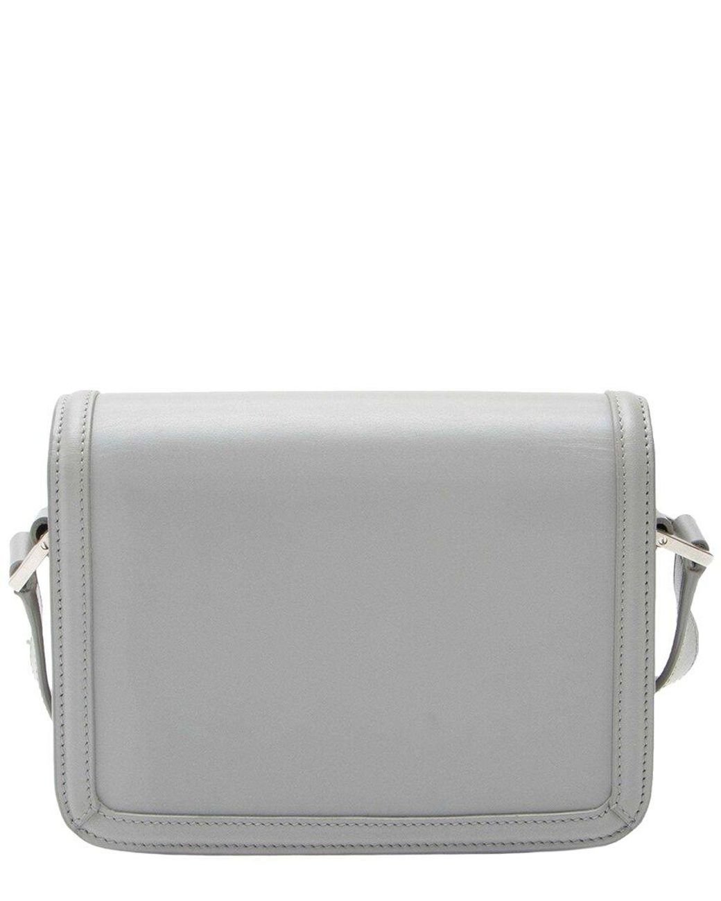 Saint Laurent Gray Grey Calfskin Small Solferino Shoulder Bag (authentic Pre-loved)
