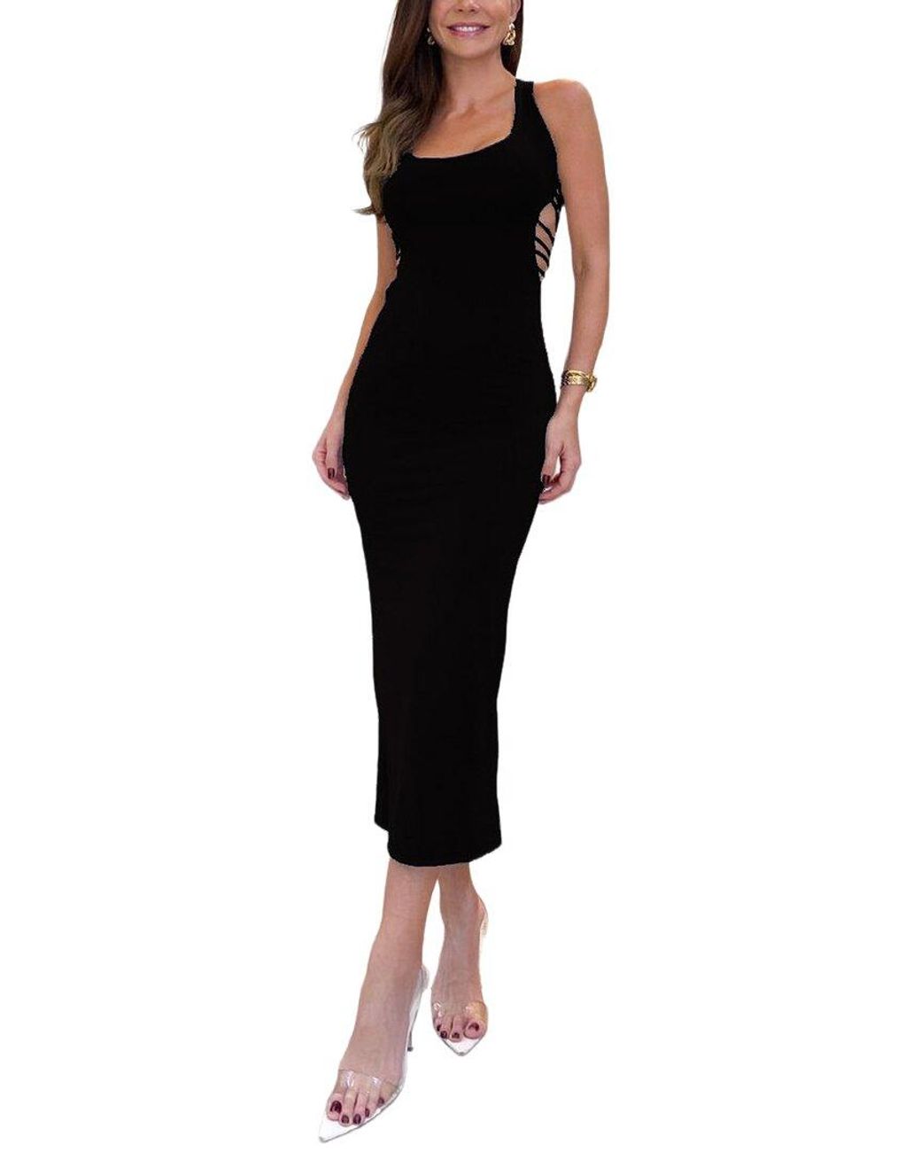 CHARLOTTE GREEN Black Midi Dress