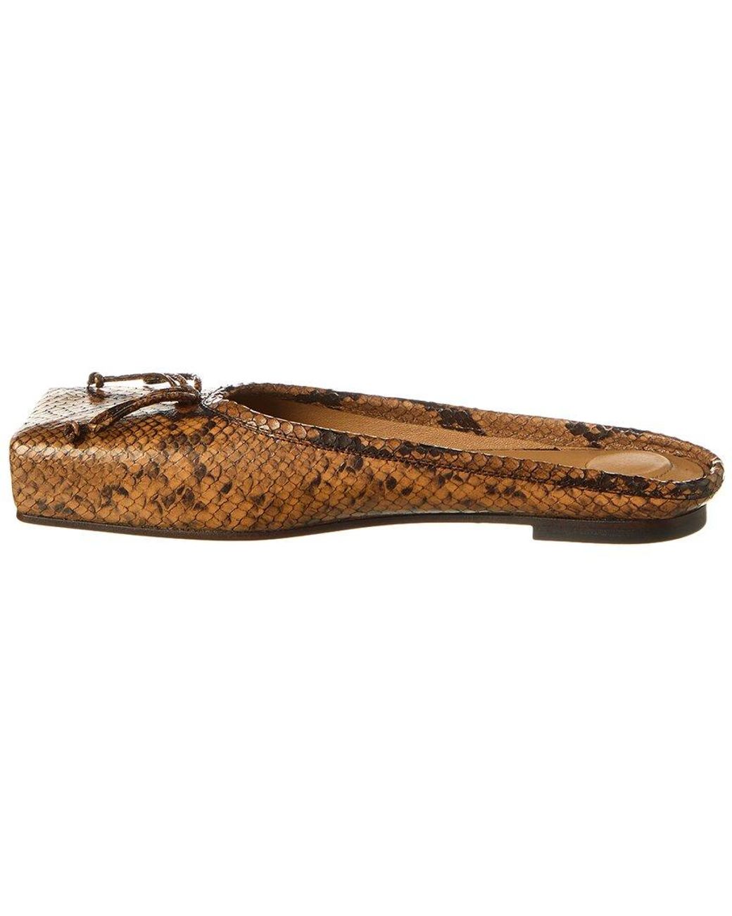 Jacquemus Brown Snake-Embossed Leather Ballet Flat