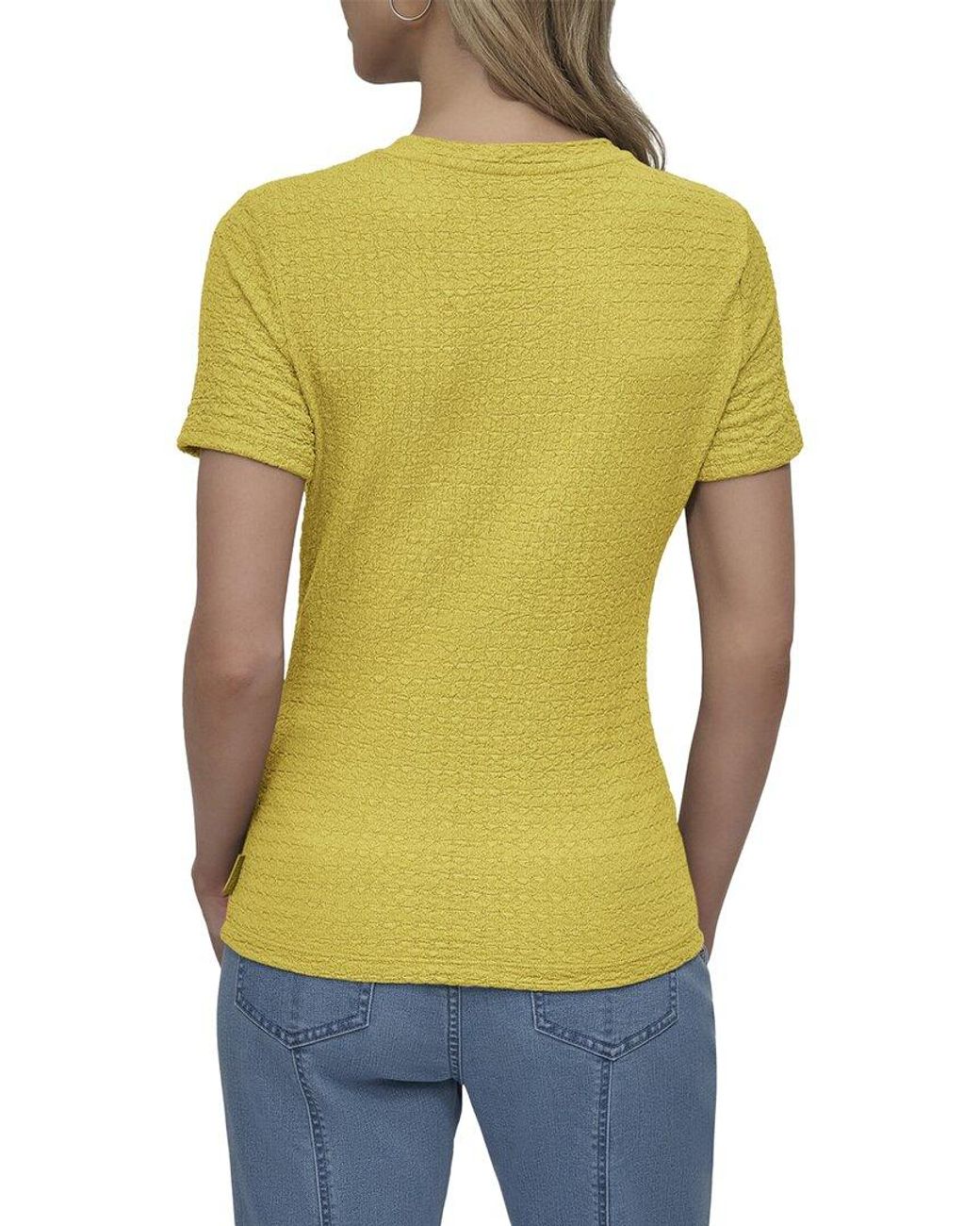 DKNY Black Textured Knit Top
