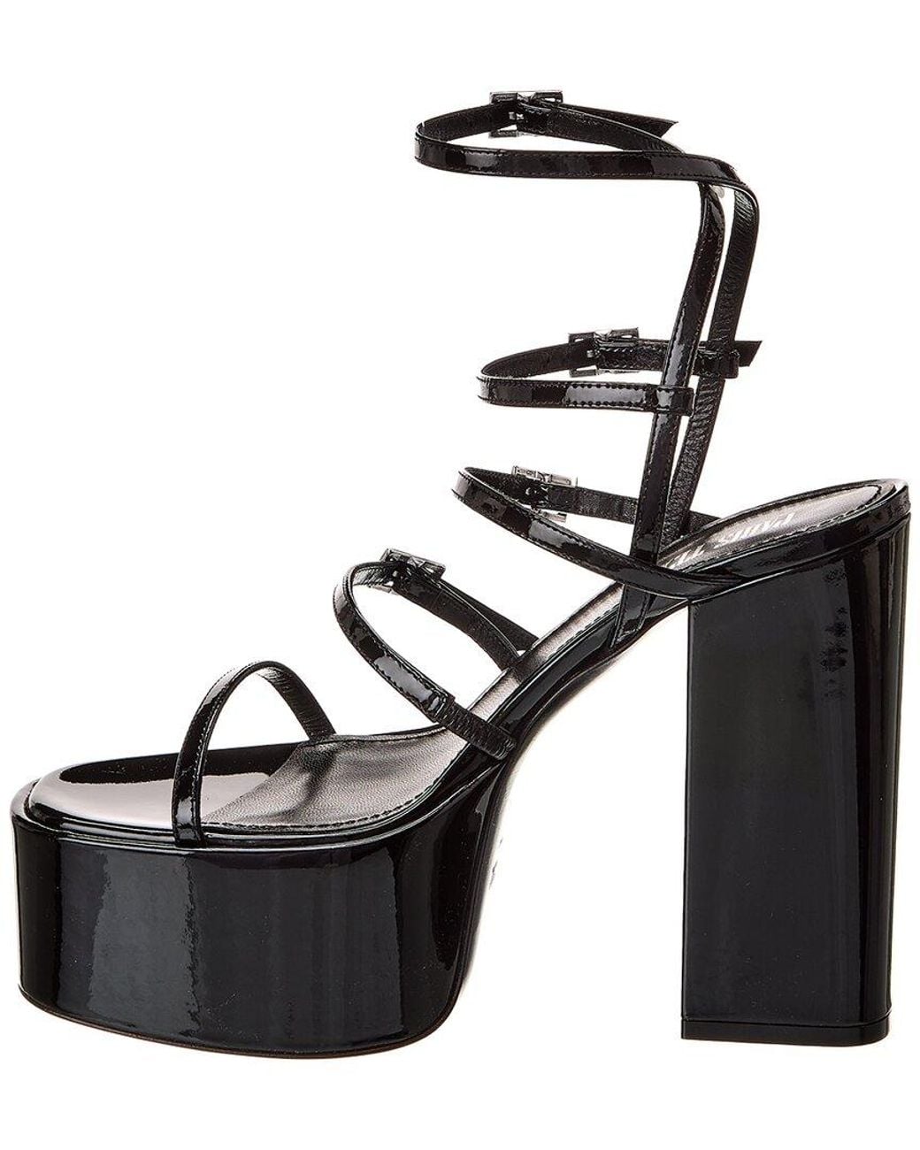 Paris Texas Black Jessica Patent Platform Sandal