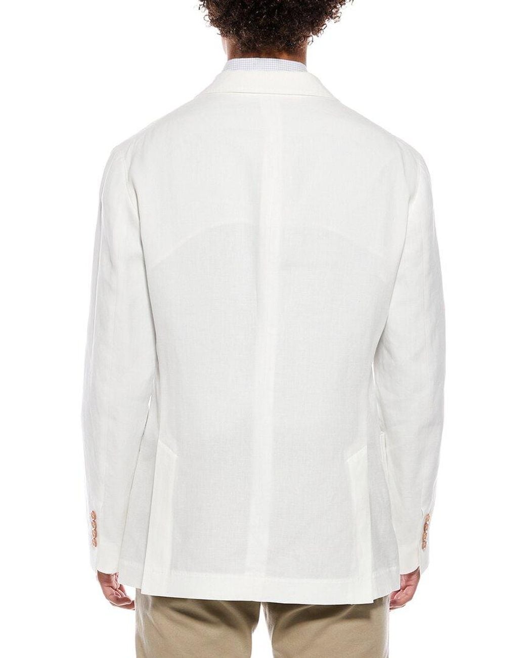 Brunello Cucinelli White Linen Blazer for men