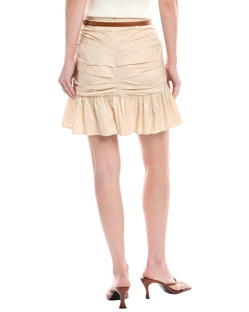 Elisabetta Franchi Natural Ruched Mini Skirt