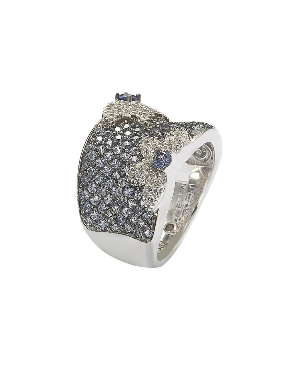 Suzy Levian Gray Silver 1.62 Ct. Tw. Sapphire Ring