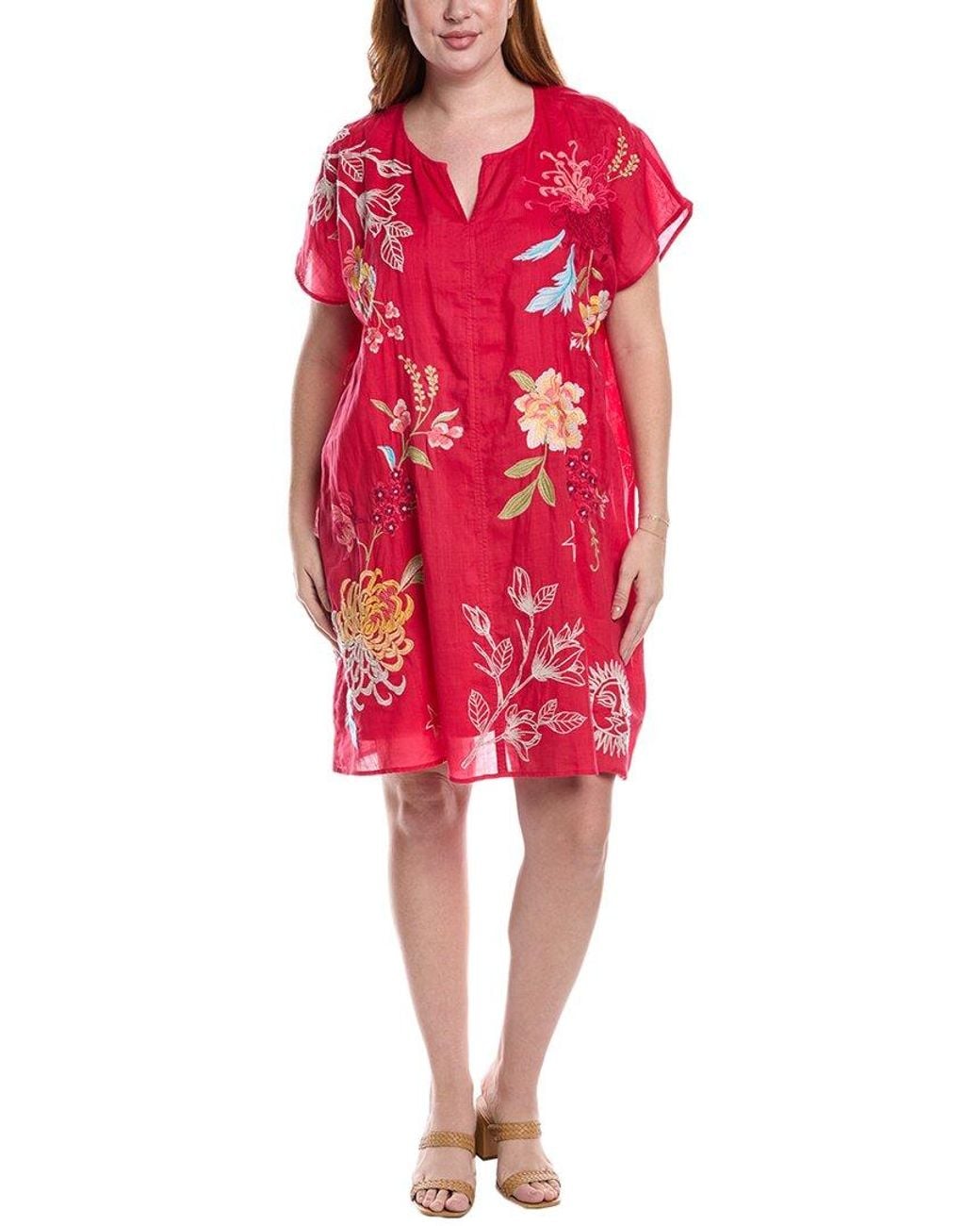 Johnny Was Plus Playa Shift Dress in Red | Lyst