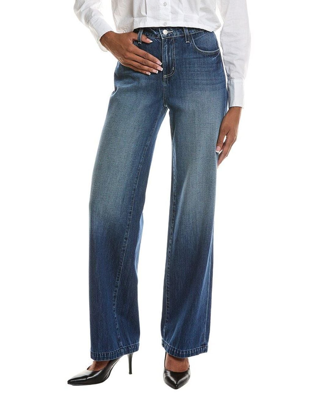 L'Agence Green Clayton High-Rise Wide Leg Jean