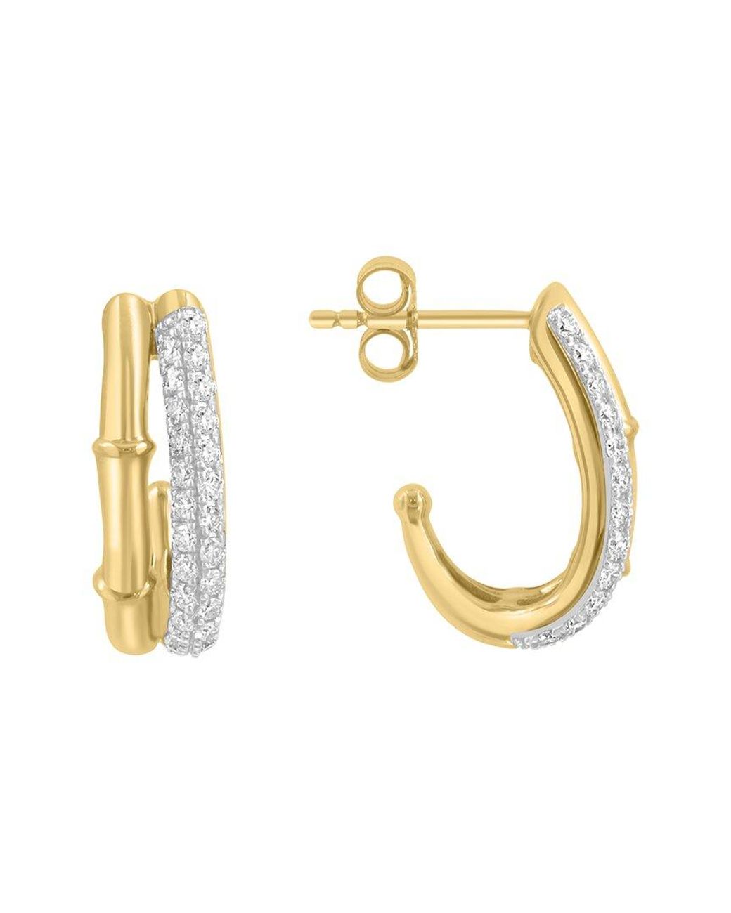 Effy Fine Jewelry Metallic 14k 0.49 Ct. Tw. Diamond Earrings