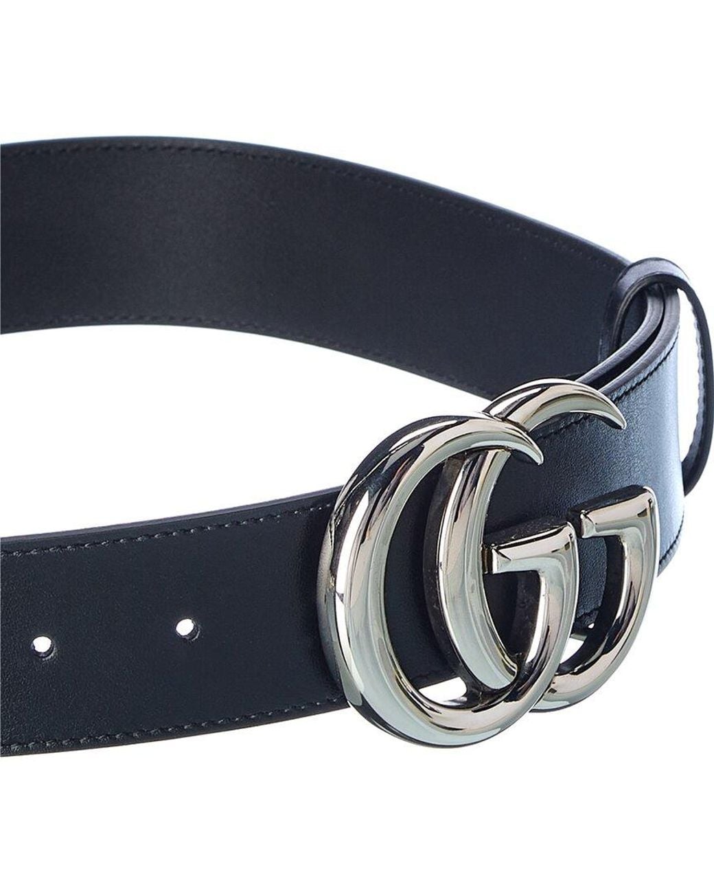 Gucci Blue Gg Marmont Leather Belt