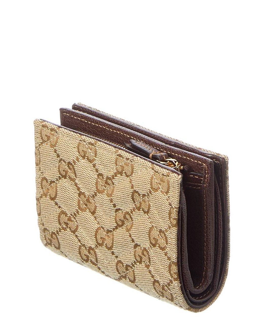 Gucci Natural GG Marmont Small GG Canvas & Leather Card Case