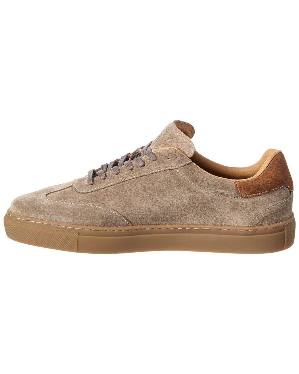 M by Bruno Magli Brown Ryan T Toe Suede Sneaker for men