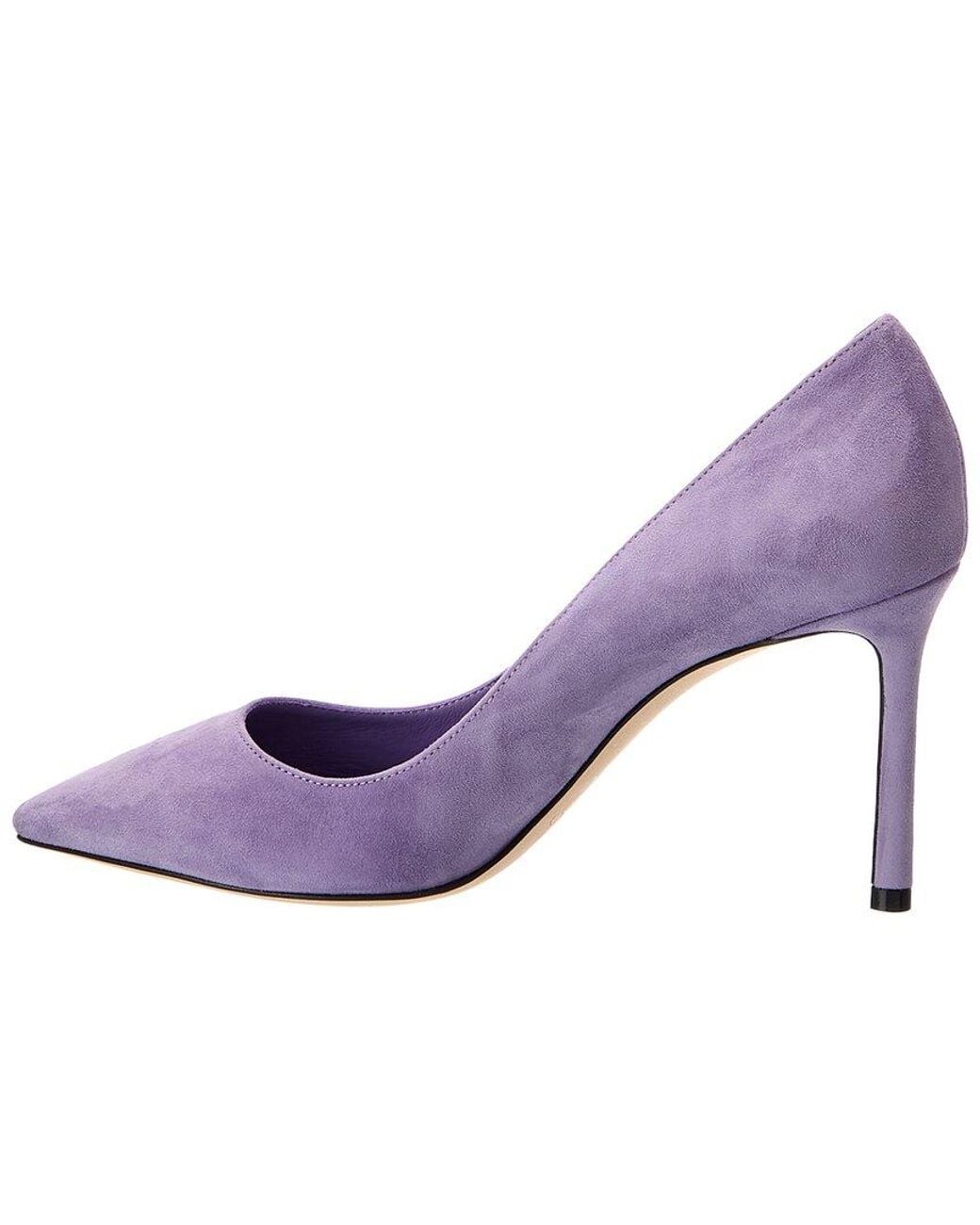 Jimmy Choo Purple Romy 85 Suede Pump