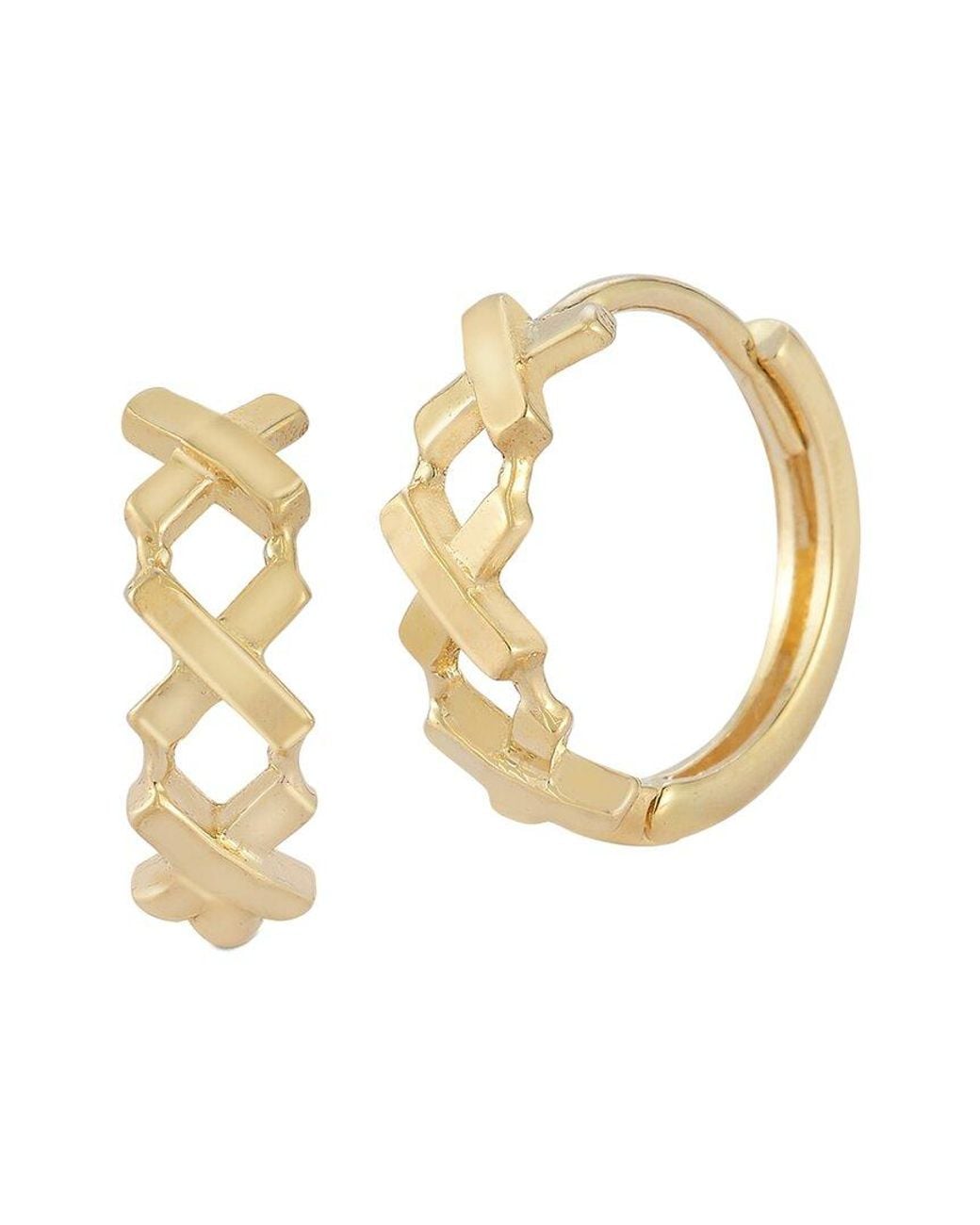 Ember Fine Jewelry Metallic 14k X Huggie Earrings